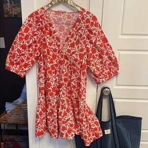 Mango floral red mini dress 10